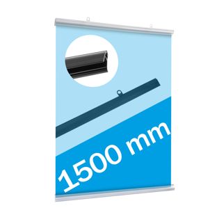Posterklemmschienen Kunststoff, aufklappbar 1500 mm | transparent 