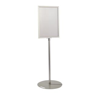 Plakatständer A2, höhenverstellbar, Sichtfeld 360° drehbar silber 