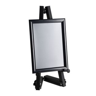 Mobile Staffelei aus Aluminium mit Klapprahmen  schwarz  | 500 mm | A4 210 x 297 mm 