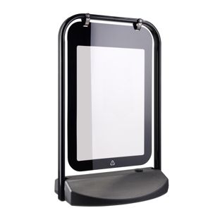 Kundenstopper SWING-STOP A2 mit Wassertank, schwarz 
