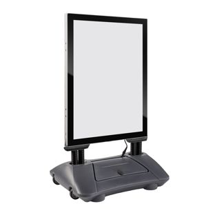 Kundenstopper WindPro LED Premium Outdoor, A1, schwarz, mit Wassertank, windfest, wetterfest 