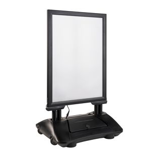 Kundenstopper WindPro LED Economy Outdoor, A1 ,Gehrung, schwarz, mit Wassertank, windfest 