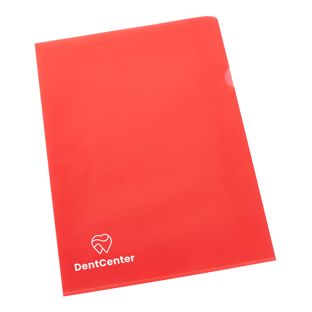 Sichthüllen A4 bedruckt PP 1-farbig | Siebdruck | rot | PP | 120 µm | genarbt