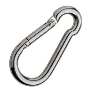 Karabinerhaken, rostfreier Stahl, poliert 50 mm