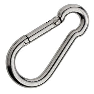 Karabinerhaken, rostfreier Stahl, poliert 60 mm