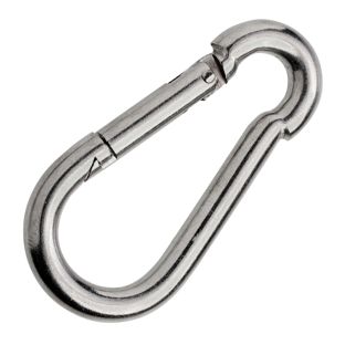 Karabinerhaken, rostfreier Stahl, poliert 70 mm
