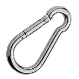 Karabinerhaken, rostfreier Stahl, poliert 80 mm