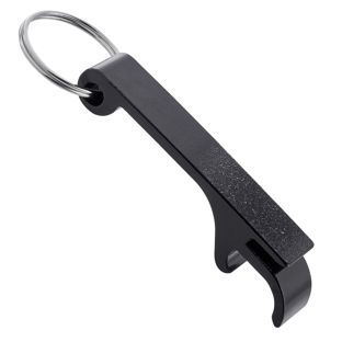 Flaschenöffner Schlüsselanhänger mit Dosenöffner schwarz 