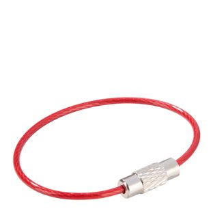 Drahtseilverbinder mit Drehverschluss, farbig ummantelt rot  | 110 mm