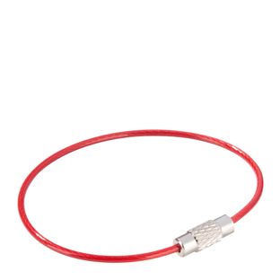 Drahtseilverbinder mit Drehverschluss, farbig ummantelt rot  | 150 mm