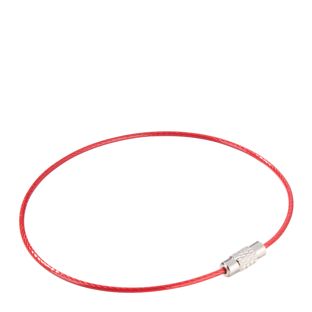 Drahtseilverbinder mit Drehverschluss, farbig ummantelt rot  | 220 mm