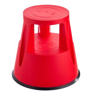 Rollhocker Kunststoff, 2 Stufen rot 