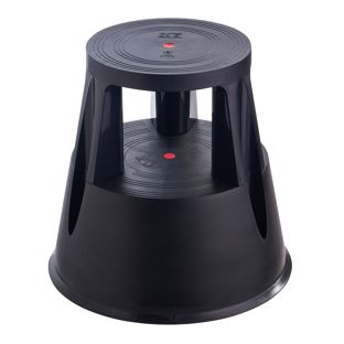 Rollhocker Kunststoff, 2 Stufen schwarz 