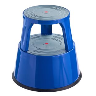 Rollhocker Metall, 2 Stufen blau 