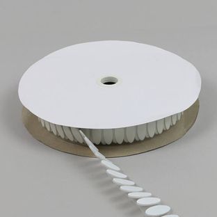 Klettpunkte oval, paarweise Haken und Flausch weiß  | Rolle mit 1.700 Paar 