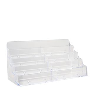 Visitenkartenhalter, 8 Fächer, Querformat, transparent 