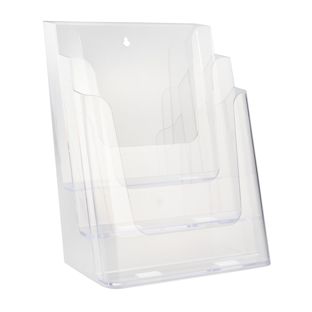 Prospekthalter Wand/ Stand, Polystyrol, transparent PTXC 3 x A4 