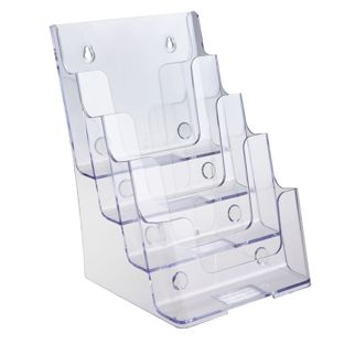 Prospekthalter Wand/ Stand, Polystyrol, transparent PTXC 4 x A5 