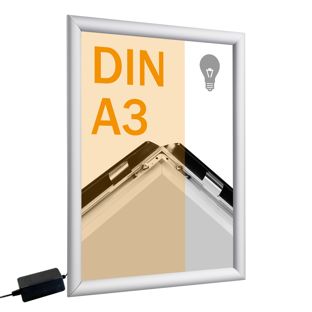LED Klapprahmen A3 silber 