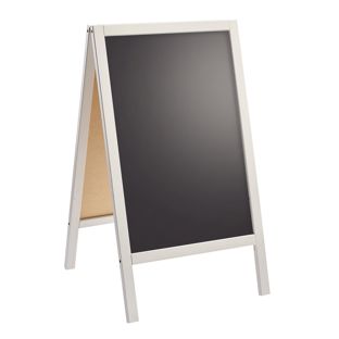 Kundenstopper Holz WOOD-STOP Lite S, 44 x 66 cm Kreidetafel, weiß weiß 