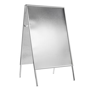 Kundenstopper SOLID-STOP A0 Outdoor, 25 mm Profil, Gehrungsecken, silber 