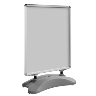 Kundenstopper STORM-STOP Lite A0 mit Wassertank, windfest, 32 mm Profil, runde Ecken 