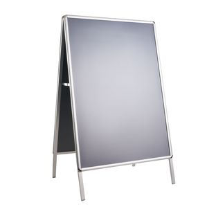 Kundenstopper AIR-STOP A0, 25 mm Profil, runde Ecken, silber 
