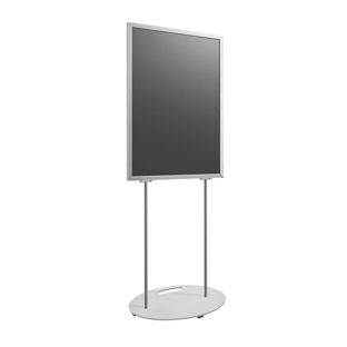 Plakatständer A1 doppelseitig, Ovalfuß silber 