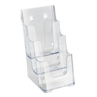 Prospekthalter Wand/ Stand, Polystyrol, transparent PTXC 3 x 1/3 A4 