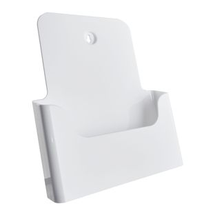 Prospekthalter Wand/ Stand, Polystyrol, transparent PTXD 1 x A4  | weiß 