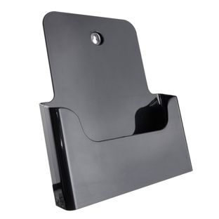 Prospekthalter Wand/ Stand, Polystyrol, transparent PTXD 1 x A4  | schwarz 