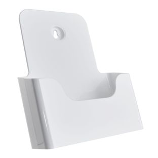 Prospekthalter Wand/ Stand, Polystyrol, transparent PTXD 1 x weiß | A5