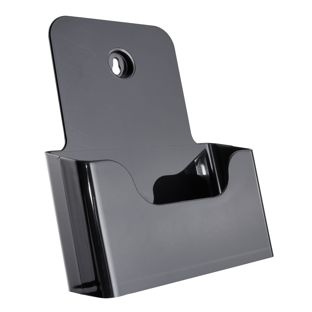 Prospekthalter Wand/ Stand, Polystyrol, transparent PTXD 1 x A5  | schwarz 
