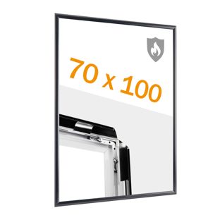 Brandschutzrahmen 70 x 100 mit B1-Zertifizierung  mit PET Deckelblatt  | schwarz 
