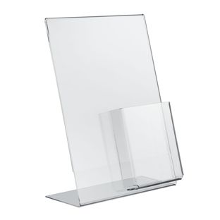 L-Aufsteller mit Extrafach PREMIUM, Acryl 