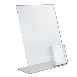 L-Aufsteller mit Extrafach PREMIUM, Acryl Hochformat | A3 + 1/3A4