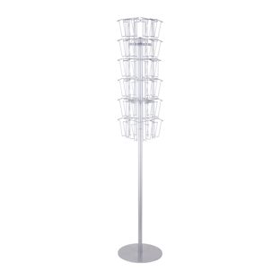 Bodenprospektständer drehbar mit Fuß JACKSON, 36x A6, silber 