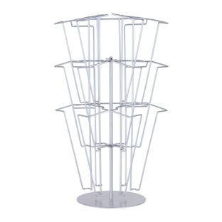 Tischprospekthalter JACKSON, drehbar, Metall, silber, 9 x A4 