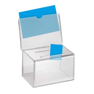 Losbox, mit Infoschild A6 quer, Acryl 