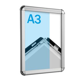 Klapprahmen A3 Standard Rondo | silber | 32 mm
