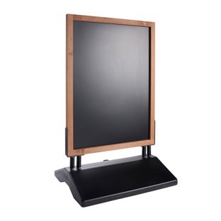 Kundenstopper Holz WOOD-STOP SWING Outdoor, 62 x 87 cm Kreidetafel, windfest 