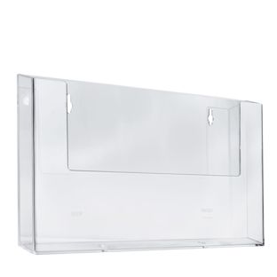 Wandprospekthalter, Polystyrol, transparent, Taymar 1 x A4  | Querformat 