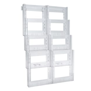 Wandprospekthalter A4 hoch, 8 Fächer, Polystyrol, Taymar 