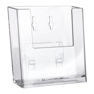 Prospekthalter Wand/ Stand, Polystyrol, Taymar 1 x A6  | Hochformat 