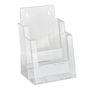 Prospekthalter, 2 Fächer, Polystyrol, Hochformat, transparent, Taymar 