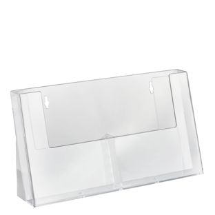 Prospekthalter, Fächer parallel, Polystyrol, Hochformat, transparent, Taymar A5  | 2 