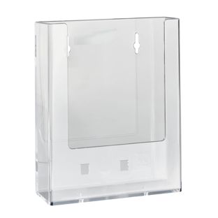 Wandprospekthalter, Polystyrol, transparent, Taymar 1 x A5  | Hochformat 