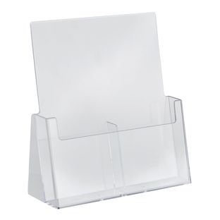 Prospekthalter, Fächer parallel, Polystyrol, Hochformat, transparent, Taymar 1/3 A4  | 2 