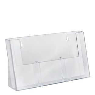 Prospekthalter, Fächer parallel, Polystyrol, Hochformat, transparent, Taymar 1/3 A4  | 3 