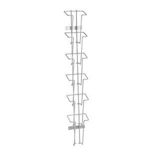 Wandprospekthalter JACKSON aus Draht, Metall, silber 1/3 A4  | Hochformat  | 6 